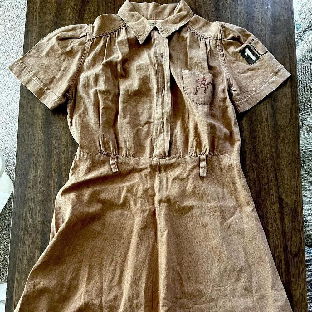 Unbranded Women's Brown and Tan Dress